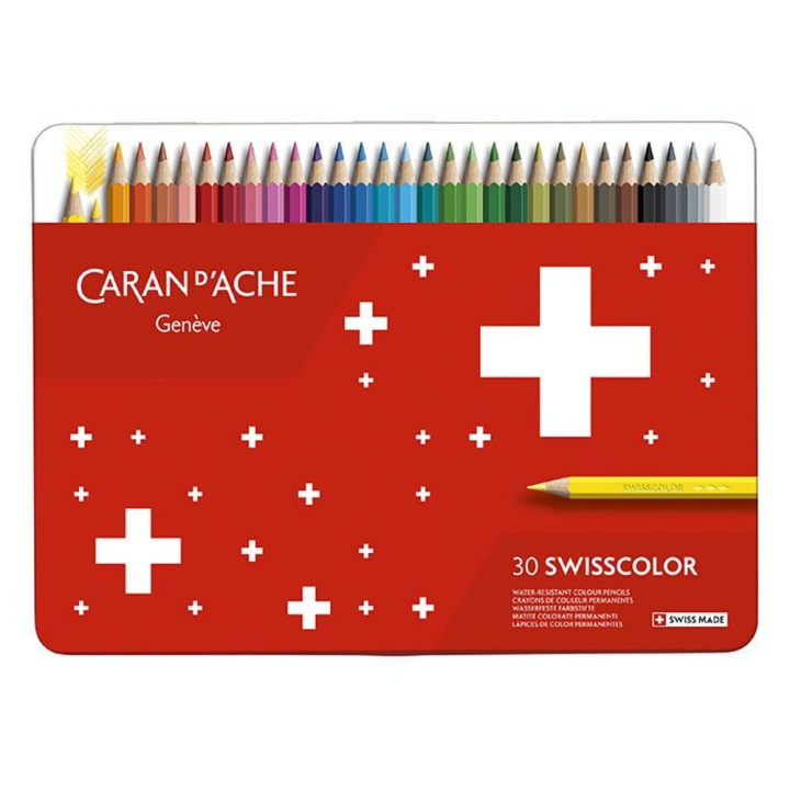 Crayon de couleur Swisscolor Boîte métal 30 pièces - Caran d'Ache - Rougier et Plé