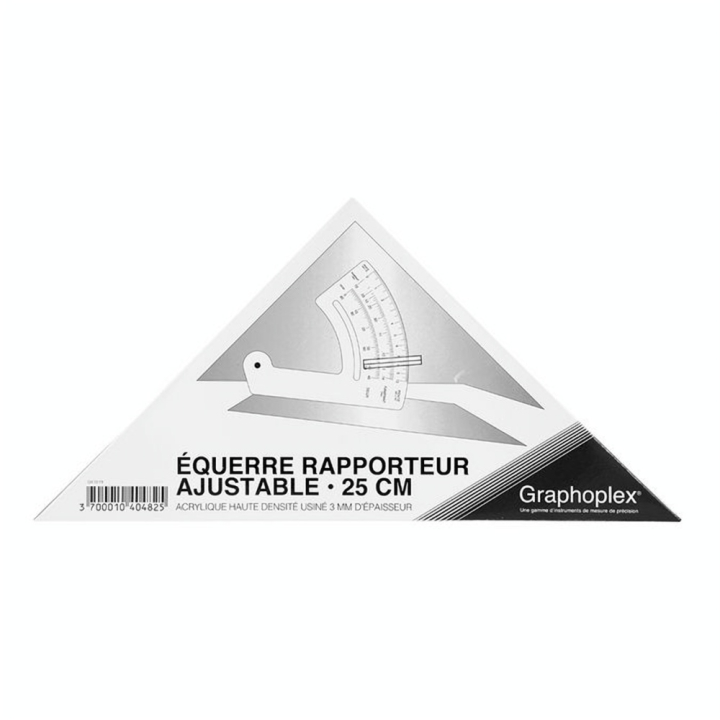 Équerre rapporteur ajustable 45° à 90° - Graphoplex - Rougier et Plé
