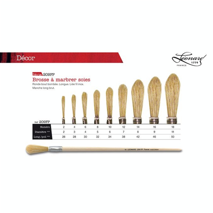 Brosse à marbrer soies 209FP - Léonard - Rougier et Plé