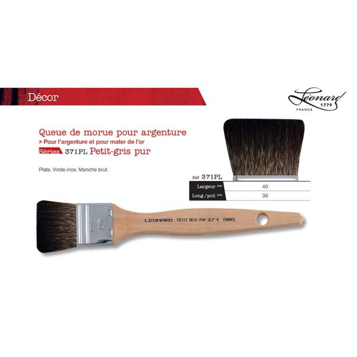 Pinceau à chiqueter petit-gris pur n°40 371PL - Léonard - Rougier et Plé