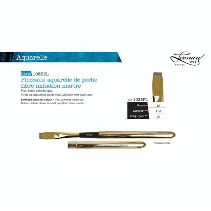 Pinceau de poche fibre imitation martre s.1035PL - Léonard - Rougier et Plé