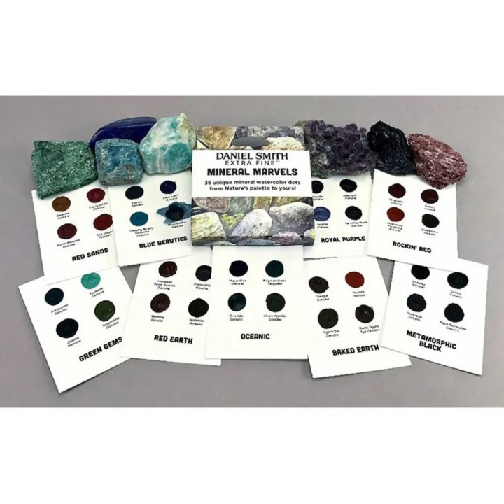Carte nuancier d'aquarelle Set Mineral Marvels - Daniel Smith - Rougier et Plé