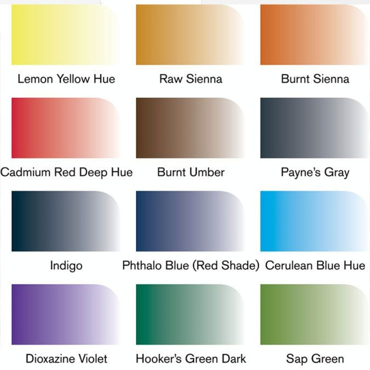 Marqueur d'aquarelle double pointe Set tons Paysage 12 pcs - Winsor & Newton - Rougier et Plé