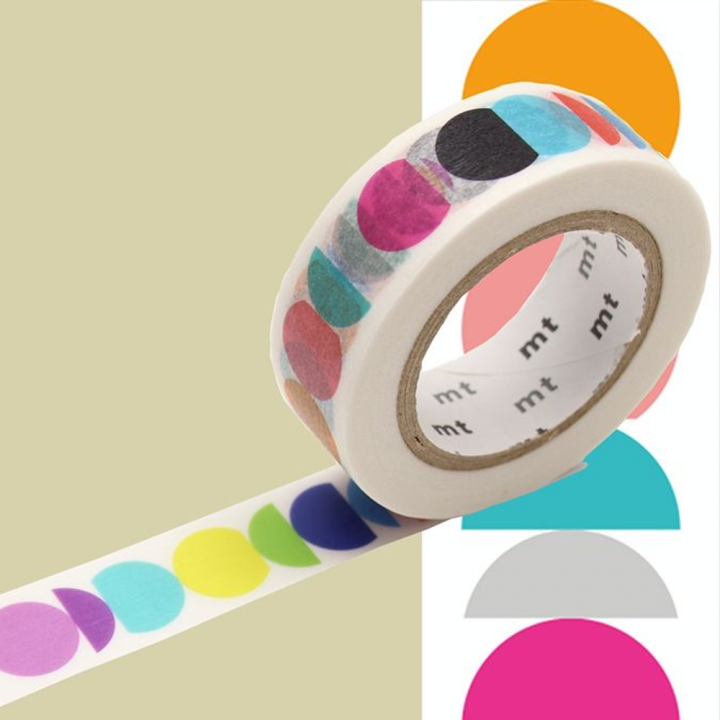 Masking Tape x Artist Kapitza Cercles multicolores 15 mm x 10 m - Masking Tape mt - Rougier et Plé