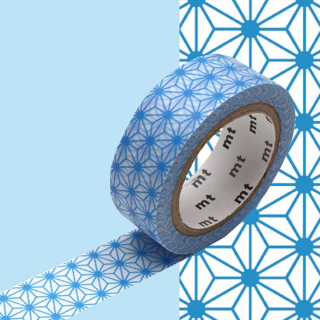 Masking Tape 1P Asanoha tsuyukusa 15 mm x 7 m - Masking Tape mt - Rougier et Plé