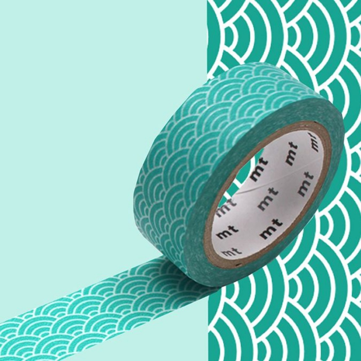 Masking Tape 1P Seigaihamon hisui 15 mm x 7 m - Masking Tape mt - Rougier et Plé