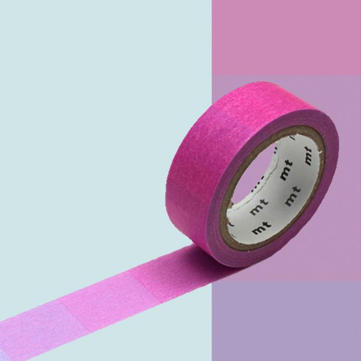 Masking Tape 1P Dégradé fluo rose vers bleu 15 mm x 7 m - Masking Tape mt - Rougier et Plé