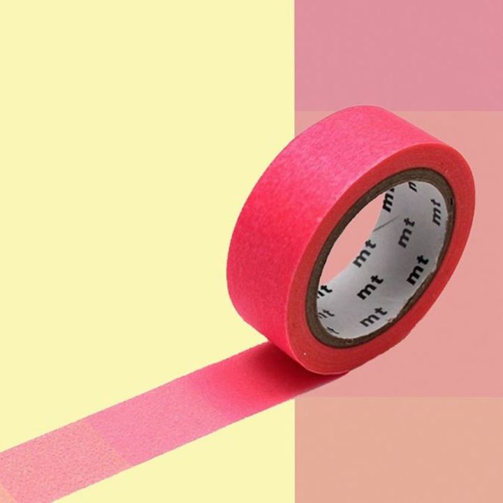 Masking Tape 1P Dégradé fluo rose vers jaune 15 mm x 7 m - Masking Tape mt - Rougier et Plé
