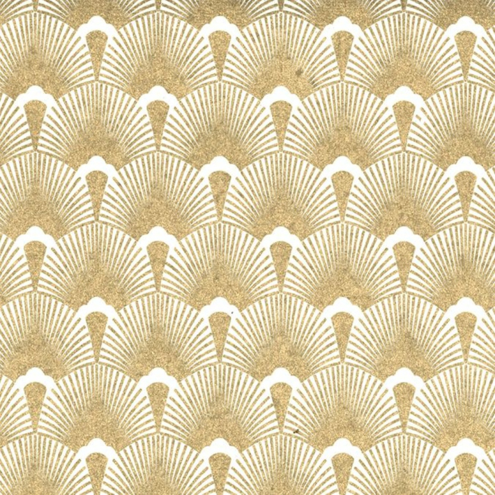 Feuille imprimée 50 x 70 cm Mazurka Ivoire et or 100 g/m² - Papertree - Rougier et Plé