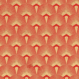 Feuille imprimée 50 x 70 cm Mazurka Rouge et or 100 g/m² - Papertree - Rougier et Plé