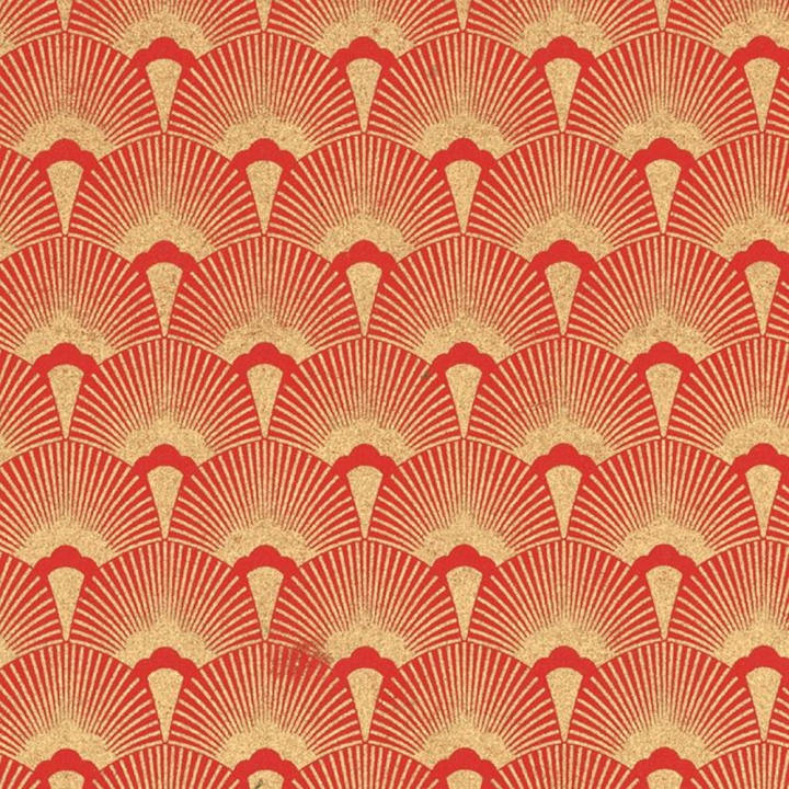 Feuille imprimée 50 x 70 cm Mazurka Rouge et or 100 g/m² - Papertree - Rougier et Plé