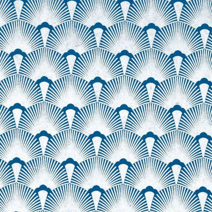Feuille imprimée 50 x 70 cm Mazurka Bleu et argent 100 g/m² - Papertree - Rougier et Plé