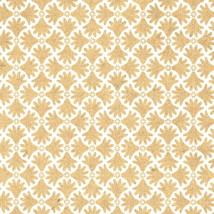 Feuille imprimée 50 x 70 cm Isis Ivoire et or 100 g/m² - Papertree - Rougier et Plé