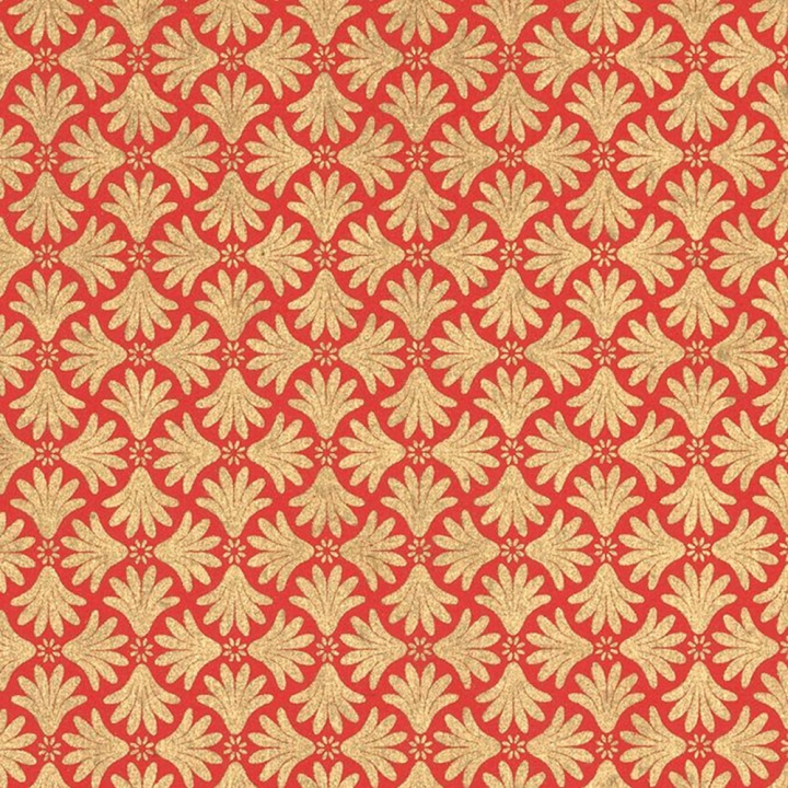 Feuille imprimée 50 x 70 cm Isis Rouge et or 100 g/m² - Papertree - Rougier et Plé