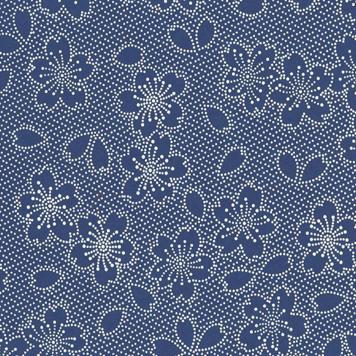 Feuille imprimée 50 x 70 cm Hanami Bleu et argent 100 g/m² - Papertree - Rougier et Plé