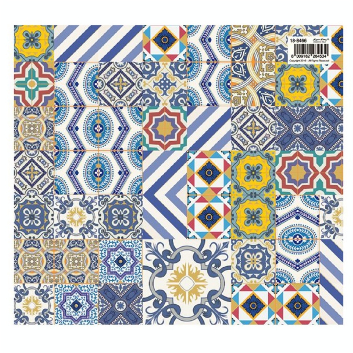 Papier italien 50 x 70 cm 85 g/m² Carreaux de Lisbonne - Esprit Papier - Rougier et Plé
