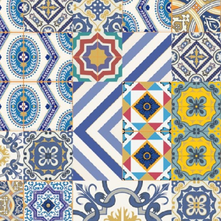 Papier italien 50 x 70 cm 85 g/m² Carreaux de Lisbonne - Esprit Papier - Rougier et Plé