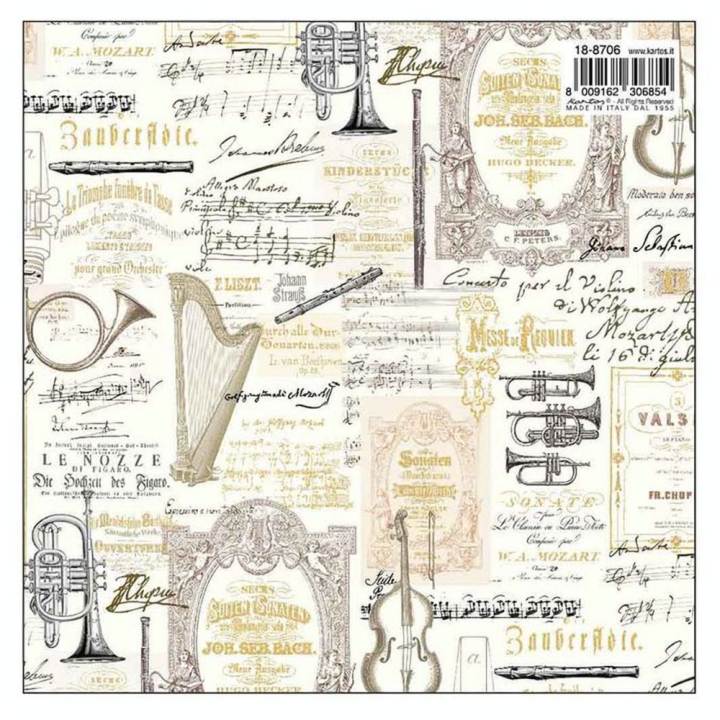 Papier italien 50 x 70 cm 85 g/m² Musique - Esprit Papier - Rougier et Plé