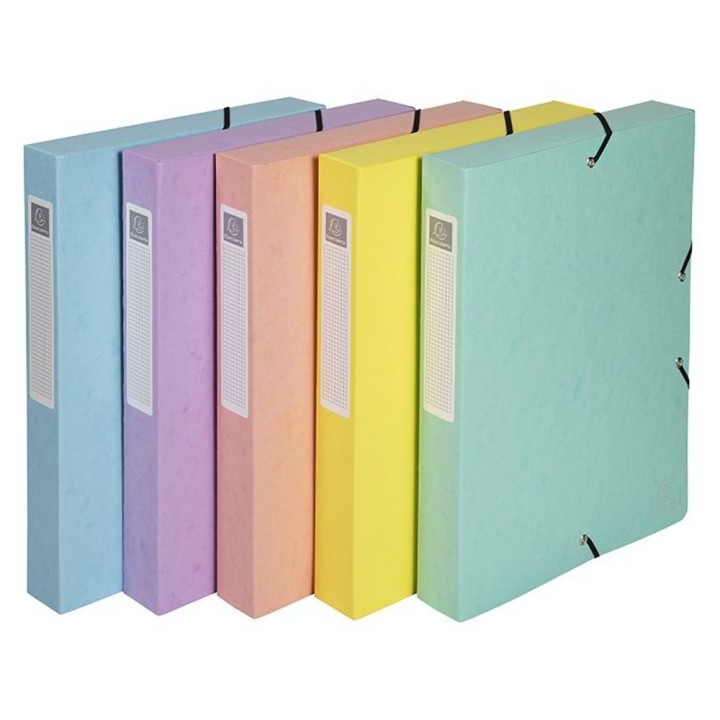 Boite de classement Exabox Dos 40mm carte lustrée Aquarel A4 21 x 29,7 cm - Exacompta - Rougier et Plé