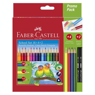 Pack crayon de couleur triangulaire 18 + 4 + 2 - Faber-Castell - Rougier et Plé