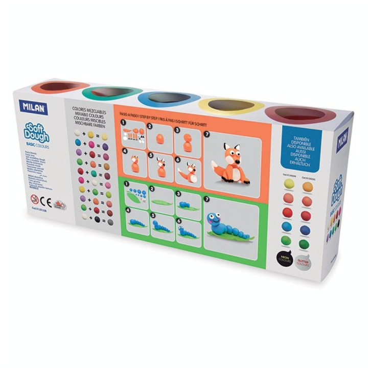 Pâte à modeler souple Glitter Soft Dough 10 pots 85 g - MILAN - Rougier et Plé