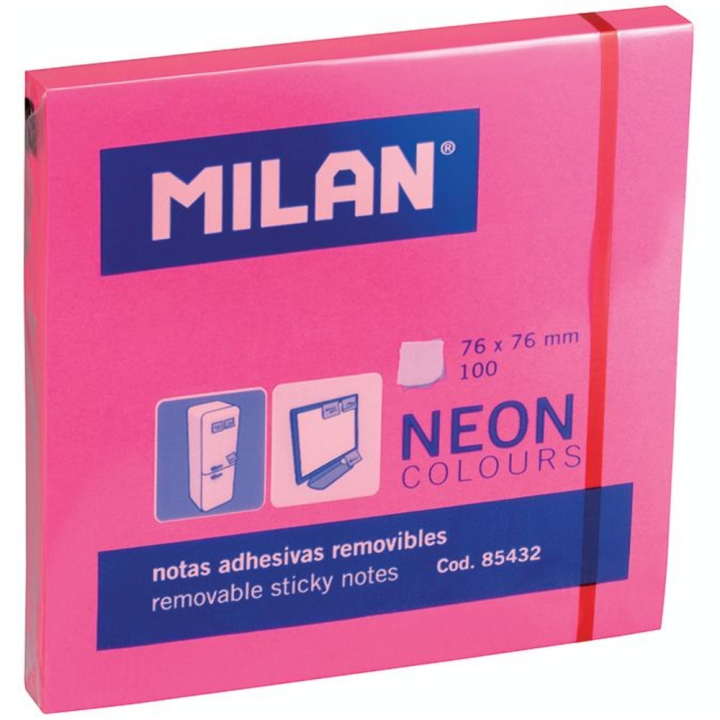 Bloc-notes adhésives fluo rose 76 x 76 mm 100 pcs - MILAN - Rougier et Plé