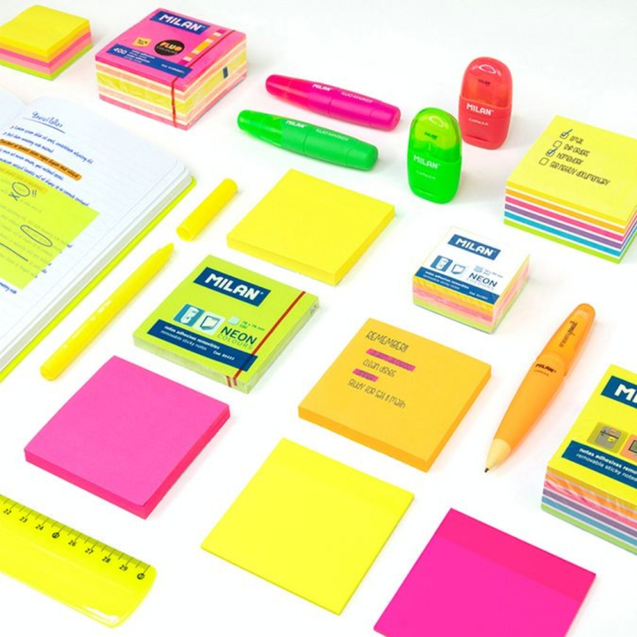 Bloc-notes adhésives fluo rose 76 x 76 mm 100 pcs - MILAN - Rougier et Plé