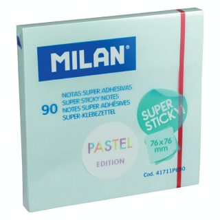 Bloc-notes super adhésives bleu Pastel 76 x 76 mm 90 pcs - MILAN - Rougier et Plé