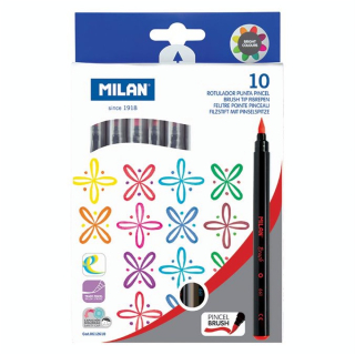 Feutres pointe pinceau Boîte 10 couleurs - MILAN - Rougier et Plé