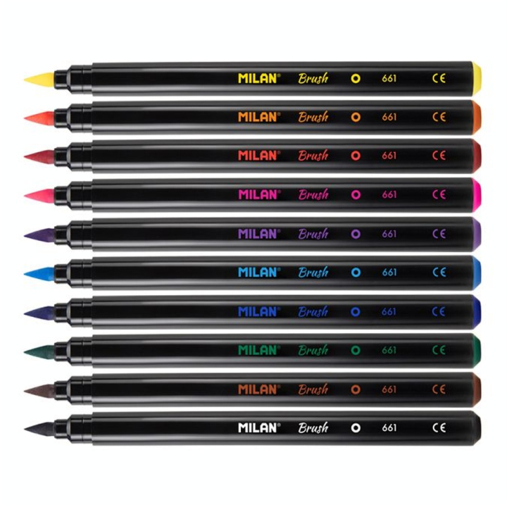 Feutres pointe pinceau Boîte 10 couleurs - MILAN - Rougier et Plé