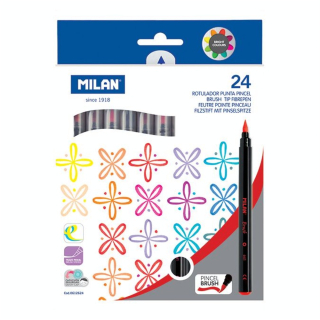 Feutres pointe pinceau Boîte 24 couleurs - MILAN - Rougier et Plé