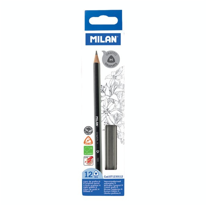 Crayons graphite triangulaires H 12 pcs - MILAN - Rougier et Plé