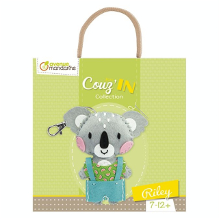Peluche à coudre Porte-clés Mini Couz'in Riley le Koala - Clairefontaine - Rougier et Plé