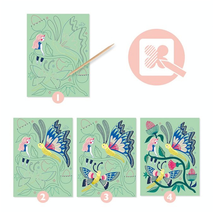 Cartes à gratter Jardin fabuleux - Djeco - Rougier et Plé