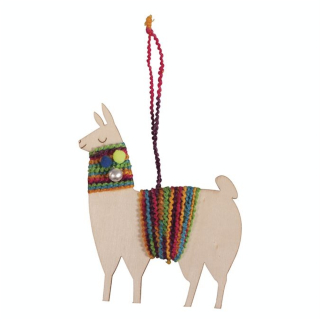 Kit bijou Pendentif en bois Lama - Rayher - Rougier et Plé