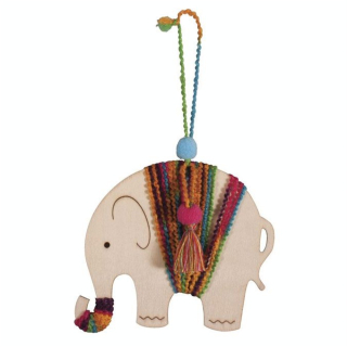 Kit bijou Pendentif en bois Éléphant - Rayher - Rougier et Plé