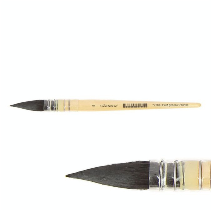 Pinceau aquarelle petit-gris pur s.772RO n°5 - Léonard - Rougier et Plé