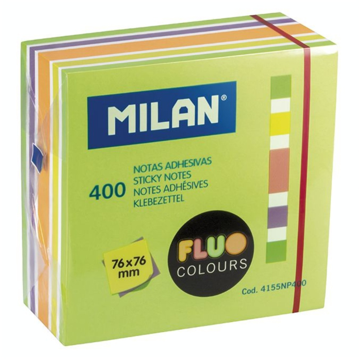 Bloc-notes adhésives fluo rose 76 x 76 mm 400 pcs - MILAN - Rougier et Plé