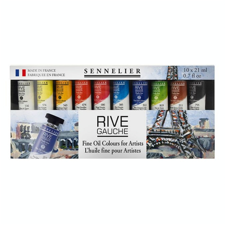 Peinture à l'huile fine Rive Gauche Set 10 x 21 ml - Sennelier - Rougier et Plé