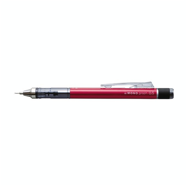 Porte-mine MONO Graph 0.5 mm Mécanisme à secouer Shake Rouge - Tombow - Rougier et Plé
