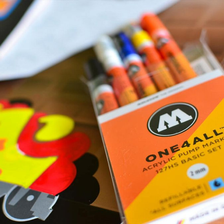 Marqueur One4All TWIN 1,5 et 4 mm Set Basic 1 - Molotow - Rougier et Plé