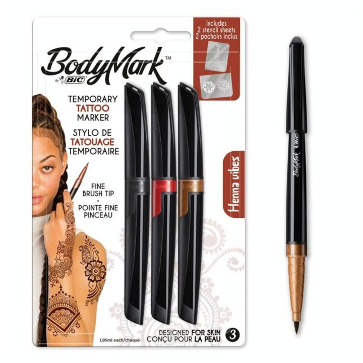 Stylo de tatouage temporaire BodyMark Set Henna Vibes - Bic - Rougier et Plé