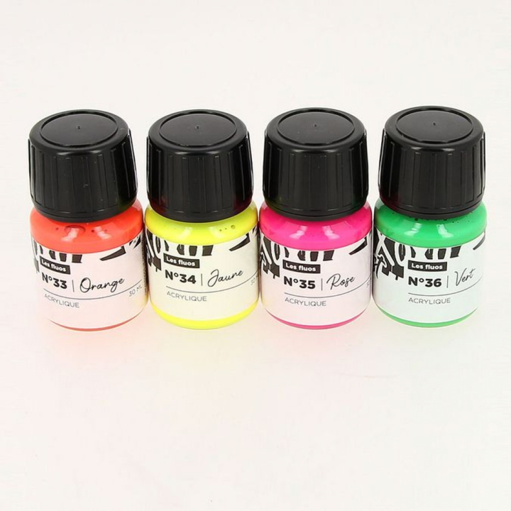Peinture Custom Cuir 30 ml Couleurs fluo - Urbancust - Rougier et Plé