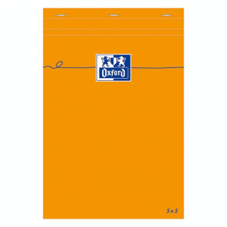 Bloc A5 14,8 x 21 cm Q5 petits carreaux 80 feuilles Orange - Oxford - Rougier et Plé