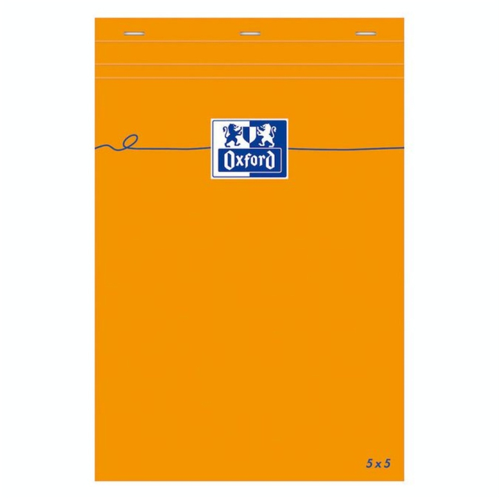 Bloc A5 14,8 x 21 cm Q5 petits carreaux 80 feuilles Orange - Oxford - Rougier et Plé