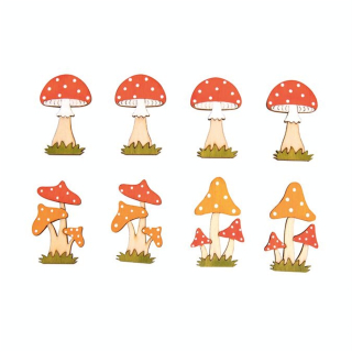 Miniatures en bois Amanites tue-mouche 8 pcs - Rayher - Rougier et Plé