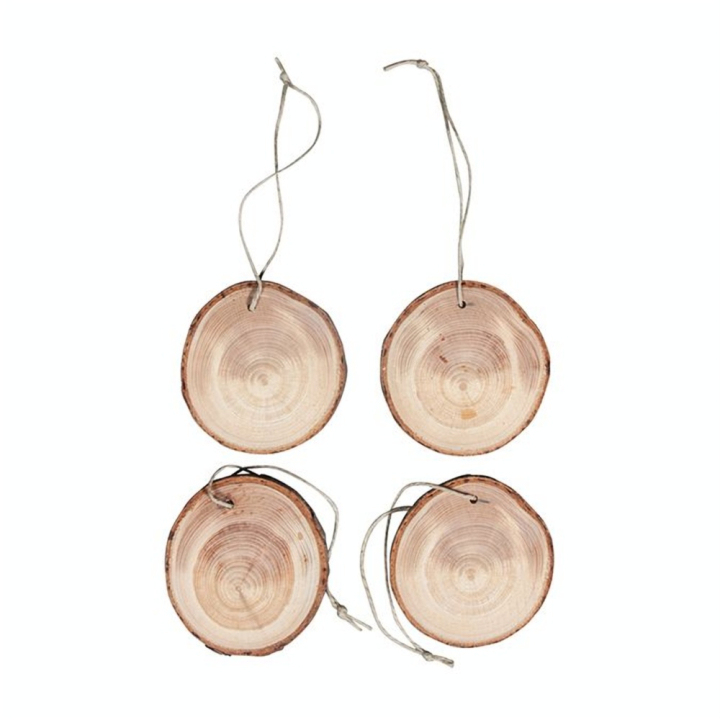 Disques de bois à suspendre Ø 6,5 à 7,5 cm 4 pcs - Rayher - Rougier et Plé