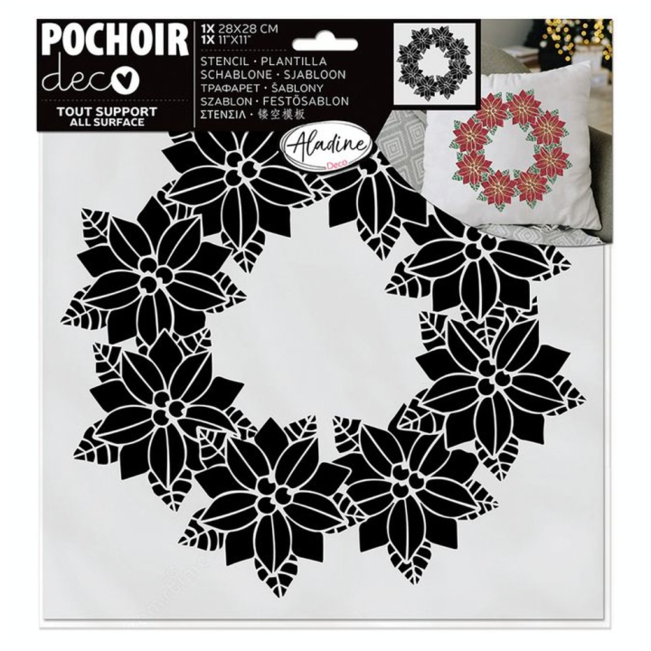 Pochoir décoration Couronne poinsettia - Aladine - Rougier et Plé
