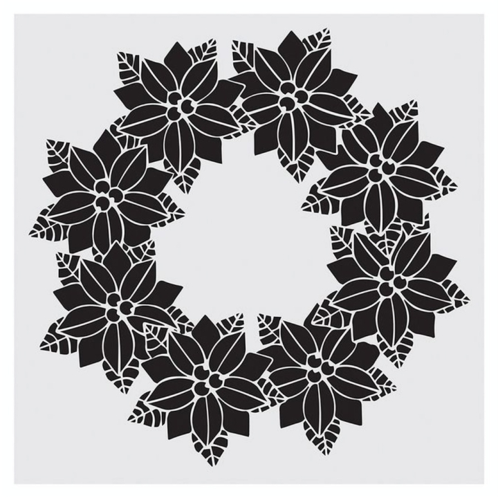 Pochoir décoration Couronne poinsettia - Aladine - Rougier et Plé