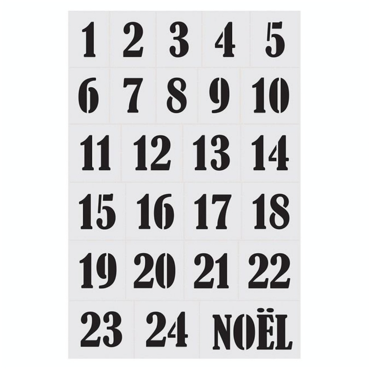 Pochoir décoration Calendrier de l'Avent - Aladine - Rougier et Plé
